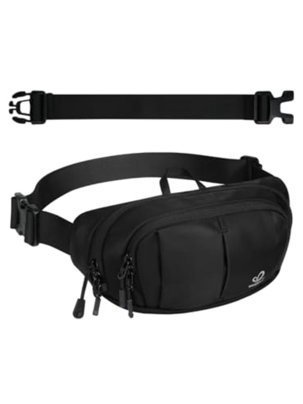 Large RFID Crossbody Waist Pack, Water Repellent Lightweight 2.5L